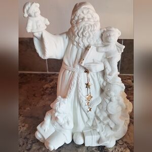 Vintage Ivory White with little Girl & Bear  Puppet Musical Figurine